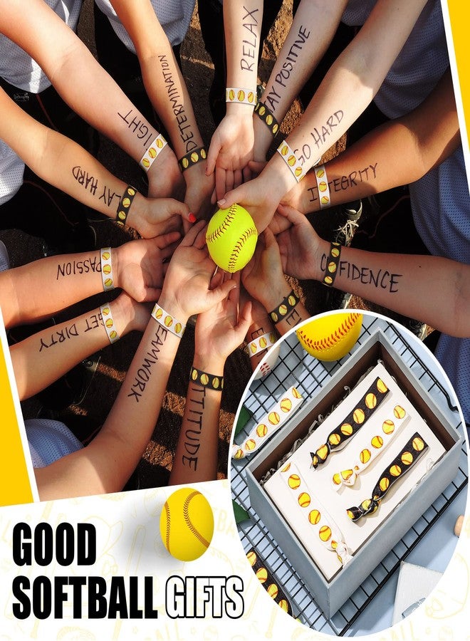 Hanaive 20 Pcs Softball Hair Ties Elastic Hair Bands Bracelets No Crease Ribbon Softball Accessories for Women(Softball) - Image 5