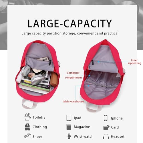 HEAD Waterproof Gym Backpack for Women, Medium Sport Backpack for Hiking/Fitness/Travel/Daily, College Laptop Bag for 15.6 inch Notebook,Red - Image 5
