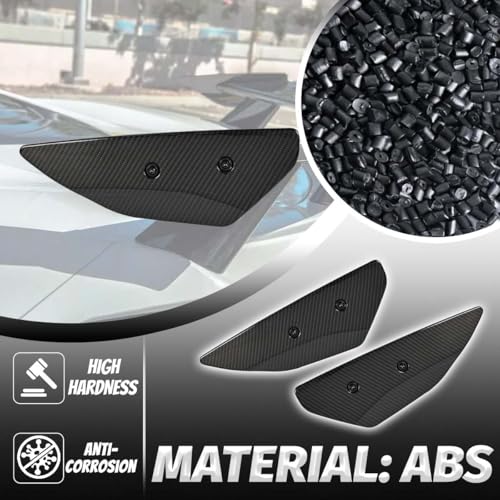 BILLFARO 2Pcs Rear Wing Spoiler Side Winglets,Carbon Fiber Pattern Rear Trunk Lid Wing Spoiler Add-On Wicker Extension Replacement for Corvette C8 Stingray Z51 2020+ - Image 4
