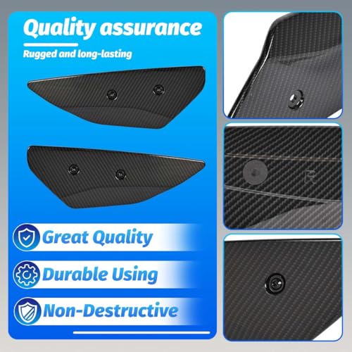 BILLFARO 2Pcs Rear Wing Spoiler Side Winglets,Carbon Fiber Pattern Rear Trunk Lid Wing Spoiler Add-On Wicker Extension Replacement for Corvette C8 Stingray Z51 2020+ - Image 5