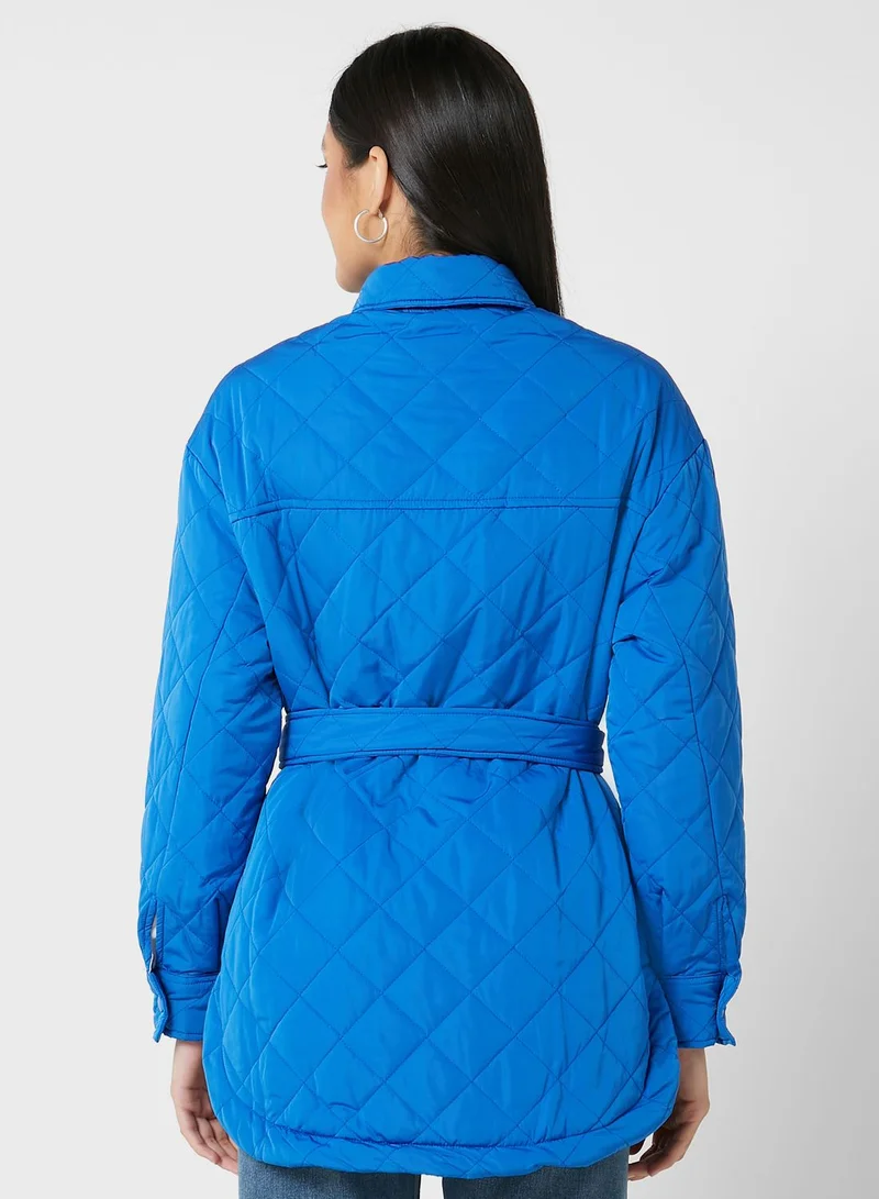 Ginger Belted Padded Coat