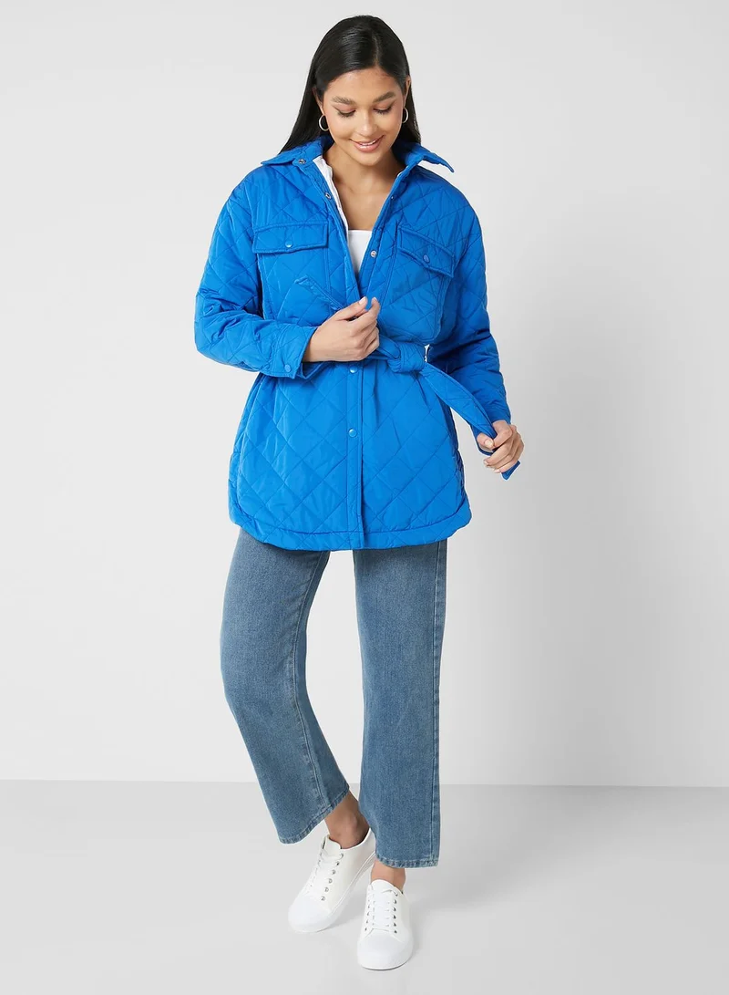 Ginger Belted Padded Coat
