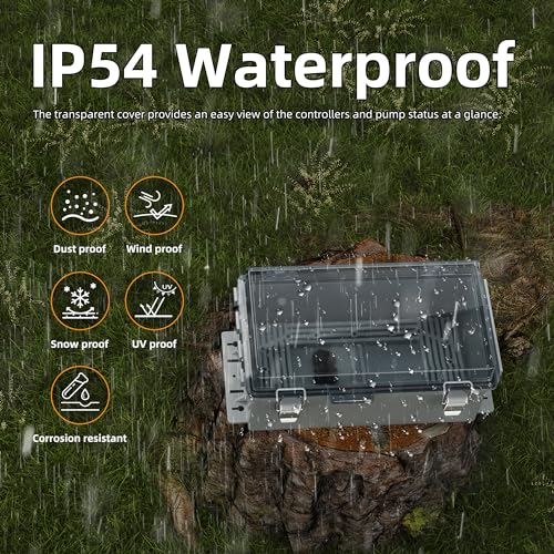 Joinfworld 9x5x4.3 Outdoor Extension Cord Cover for Outside Waterproof Outdoor Electrical Box Outlet Plug Cover Cord Protector Plastic Connection Box for Power Strip Lights Pump Controllers - Image 2