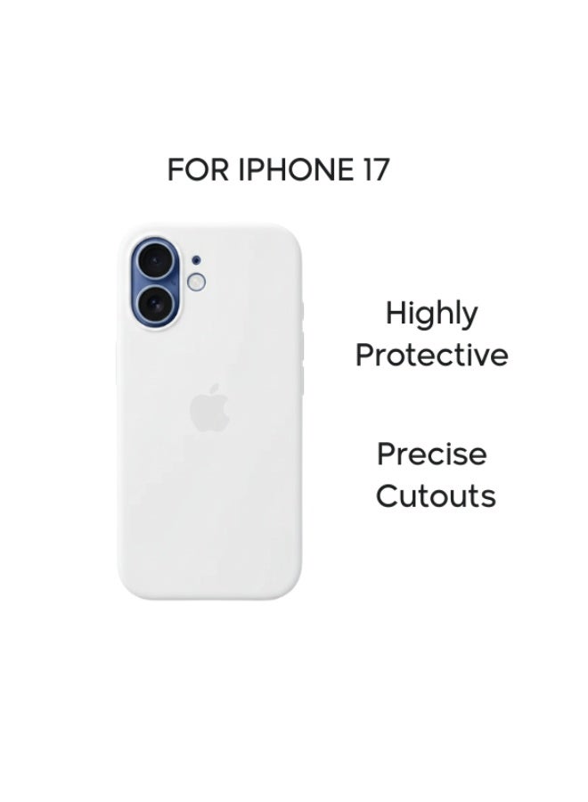 كفر سيليكون أبيض متوافق مع iPhone 17 | حماية قوية | مانع انزلاق | تصميم نحيف وخفيف - Image 2