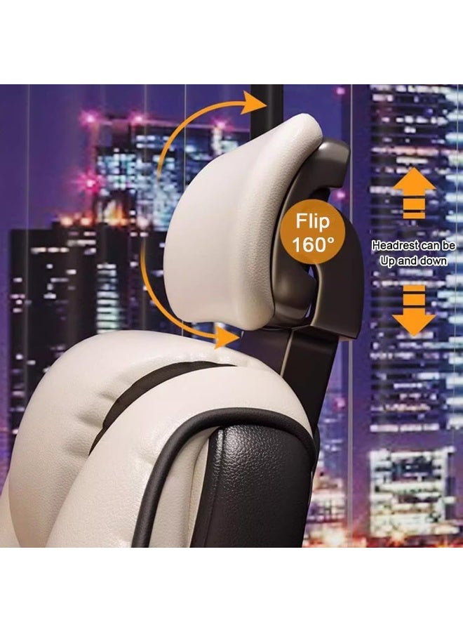 Jorunb Executive Computer Chair Home Office Desk Chair, Ergonomic Adjustable Height & Angle PU Leather Chairs, for Long Time Office Chair with Footrest(Black) - Image 5
