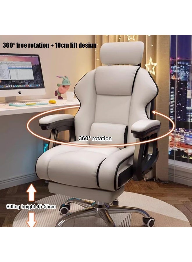 Jorunb Executive Computer Chair Home Office Desk Chair, Ergonomic Adjustable Height & Angle PU Leather Chairs, for Long Time Office Chair with Footrest(Black) - Image 2