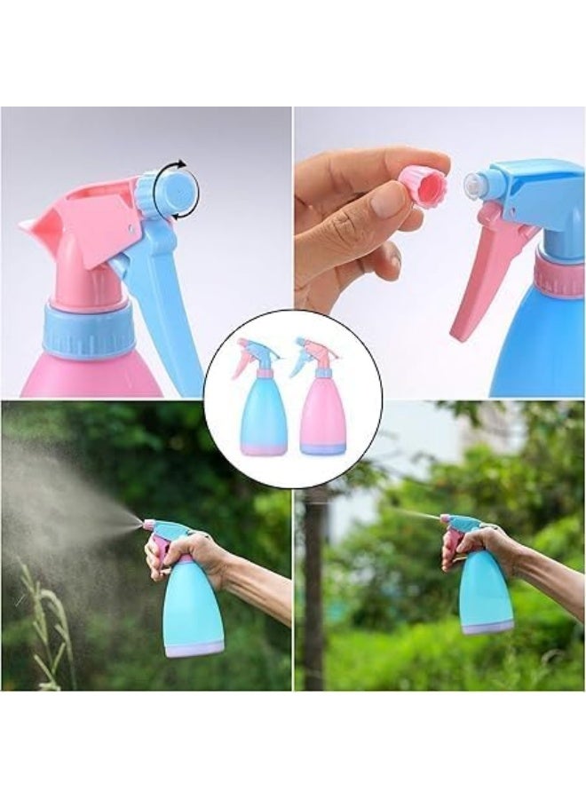 زجاجة رذاذ بلاستيكية كبيرة من هوم إسينشال، زجاجة رذاذ فارغة سعة 500 مل لتنظيف الحمامات والمطابخ وسقي النباتات والبستنة وغسيل السيارات (وردي، أزرق) (أزرق) - Image 4