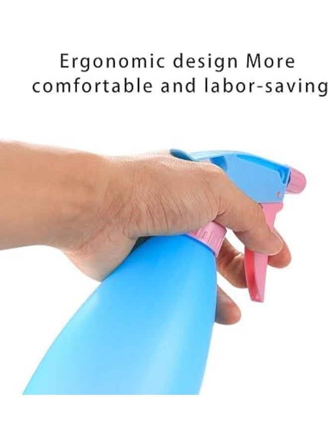 زجاجة رذاذ بلاستيكية كبيرة من هوم إسينشال، زجاجة رذاذ فارغة سعة 500 مل لتنظيف الحمامات والمطابخ وسقي النباتات والبستنة وغسيل السيارات (وردي، أزرق) (أزرق) - Image 3