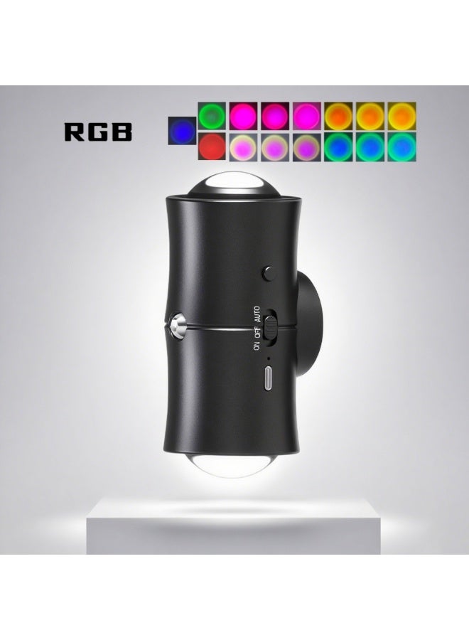 SKT Shiketro RGB Colorful Gradient Night Light, Smart Motion Sensor, Magnetic Rechargeable, Colorful Ambiance Dual-Head Wall Lamp - Image 3