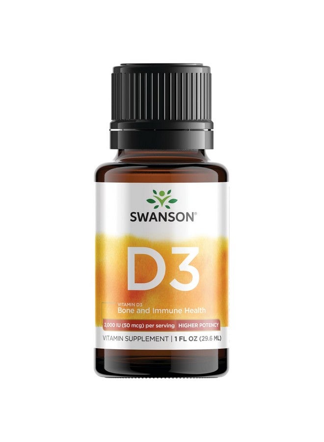 Swanson Vitamin D3 Liquid Drops 400 Iu (50 mcg) 1 fl Ounce (29.6 ml) Liquid - Image 1