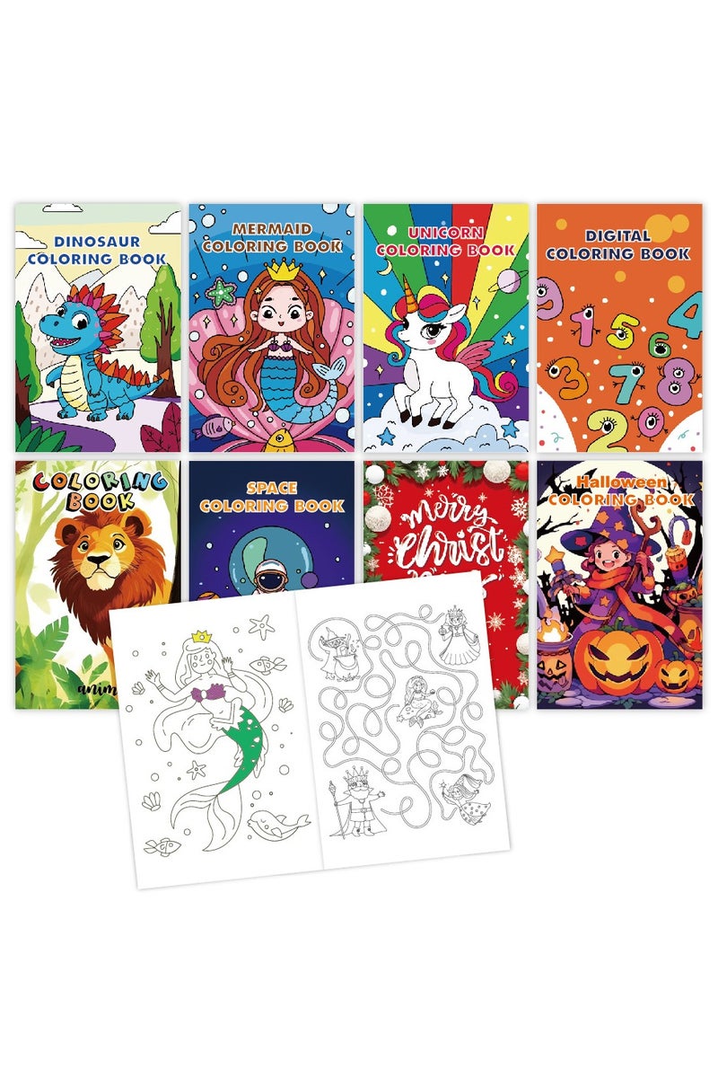 CALL PLAY 8 Coloring Books for Kids Party Favors - Bulk Mini Coloring Books for Kids Ages 4-8,Small Eid Goodie Bag Stuffers School Gift Art Crafts Classroom Prizes (Classic) - Image 5