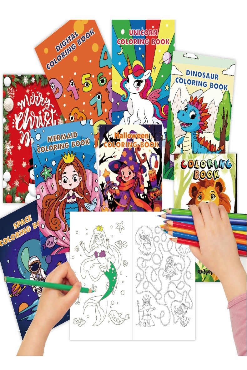 CALL PLAY 8 Coloring Books for Kids Party Favors - Bulk Mini Coloring Books for Kids Ages 4-8,Small Eid Goodie Bag Stuffers School Gift Art Crafts Classroom Prizes (Classic) - Image 1