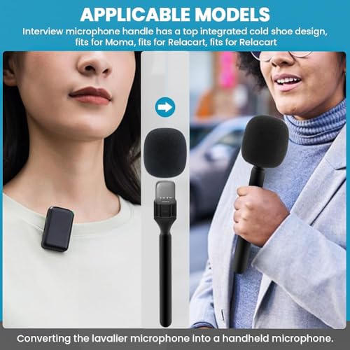 YUGAM Plastic Interview Mic Handle Stick for Wireless Microphones, Compatible with DJI/Rode/Hollyland, Professional Handheld Grip for Content Creation (Plastic Mic Handle) - Image 5