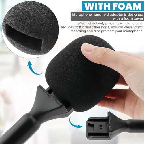 YUGAM Plastic Interview Mic Handle Stick for Wireless Microphones, Compatible with DJI/Rode/Hollyland, Professional Handheld Grip for Content Creation (Plastic Mic Handle) - Image 4
