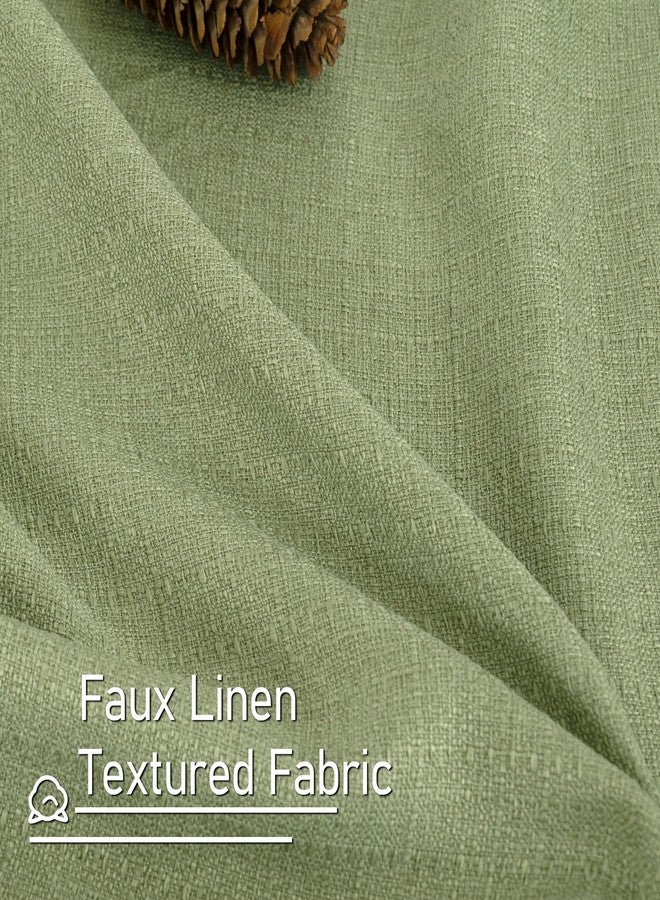 LAMIT Sage Green Linen Curtains for Living Room 84 inch Length 2 Panels, Spring Room Decor Linen Textured Light Filtering Curtains with Grommet for Bedroom/Farmhouse, Set of 2 Panels, W52 x L84 - Image 3