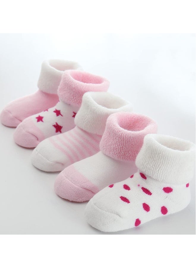 Baby Caps Mittens and Thick Warm Socks Cotton Newborn Essentials Accessories Unisex New Born Boy Girls Hats Mittens Socks Sets Hats+Gloves+Terry Socks - Image 4