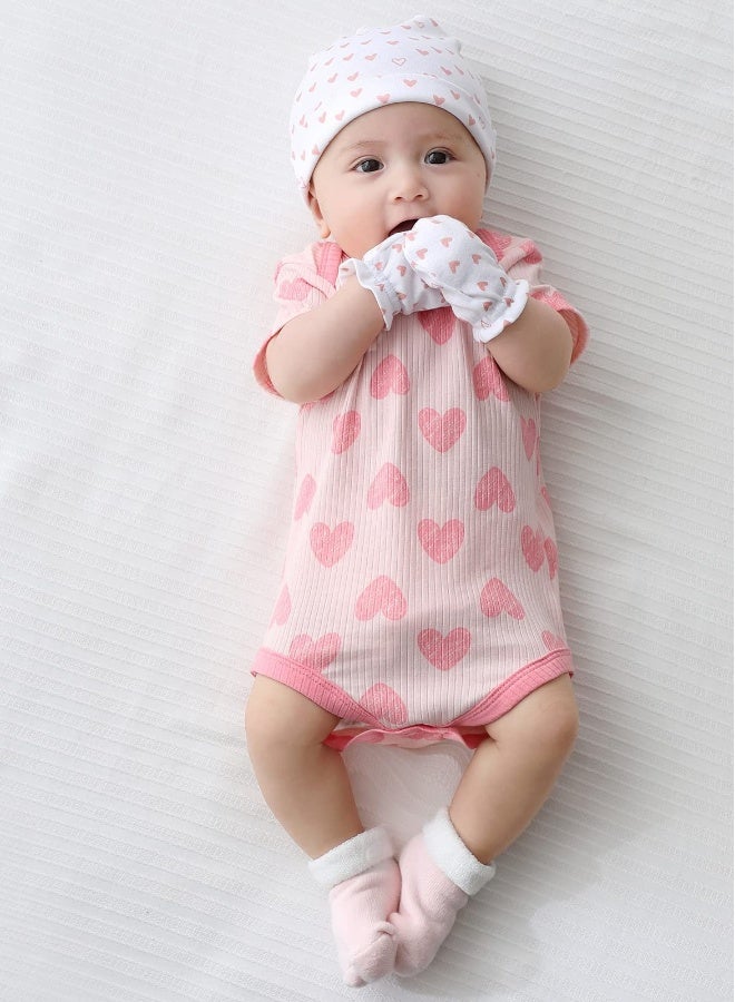 Baby Caps Mittens and Thick Warm Socks Cotton Newborn Essentials Accessories Unisex New Born Boy Girls Hats Mittens Socks Sets Hats+Gloves+Terry Socks - Image 2