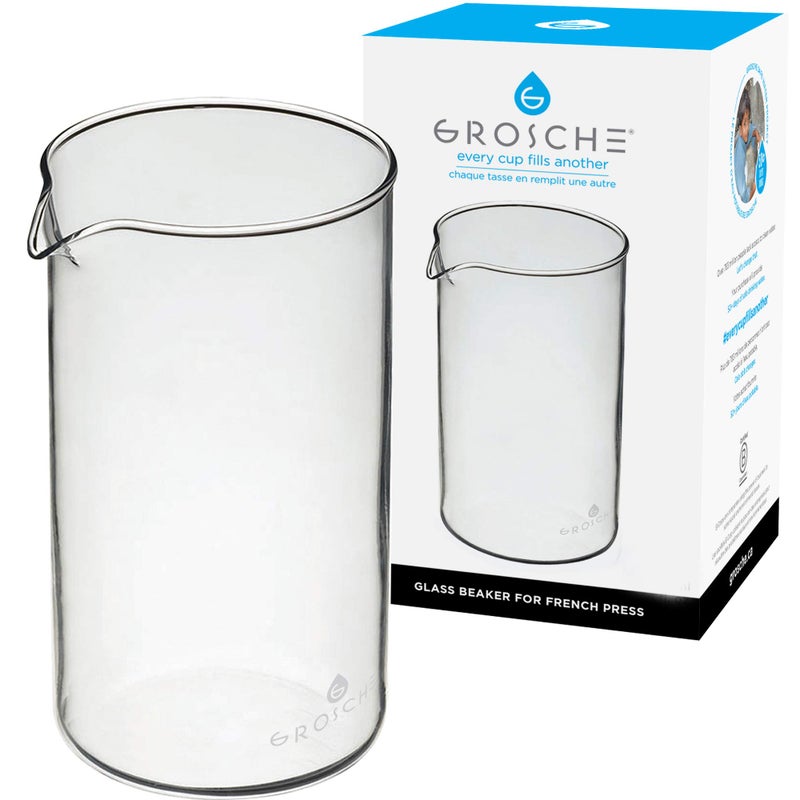 GROSCHE Borosilicate 33 Glass Universal Replacement Beaker for French Coffee and Tea Press Makers 51 fl oz Large