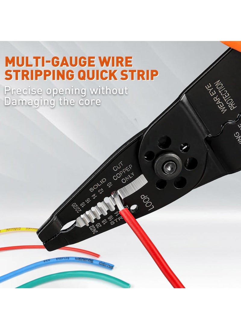 SYOSI Multipurpose Stripper, Crimper, Cutter, 5-in-1 Compact Electricians Pliers Cable Strippers, Home Repair Tool  - Image 3