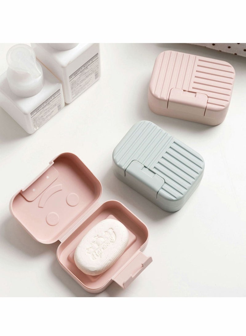 4 Pack Travel Soap Case Box Perfect for Gift Home Bathroom Camping and Other Outdoor Activities Blue Pink - Image 1