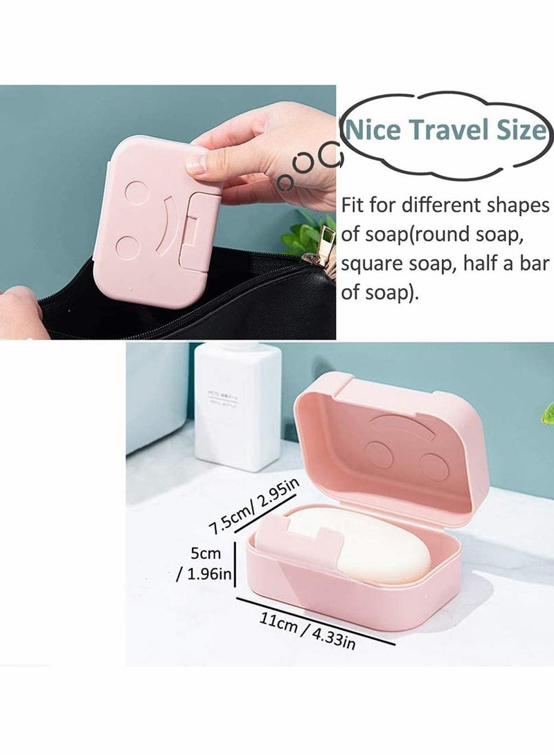 4 Pack Travel Soap Case Box Perfect for Gift Home Bathroom Camping and Other Outdoor Activities Blue Pink - Image 4