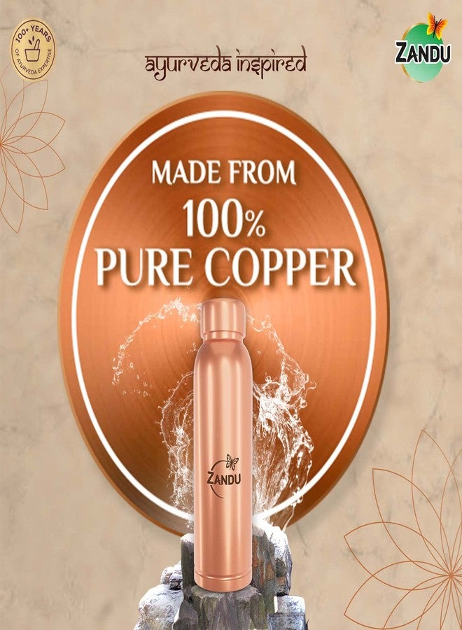 Zandu Copper Bottle (950ml): 100% Pure BPA-Free Water Bottle | Copper-Infused Water | Leak Proof | Office Use | Boosts Immunity | Supports Digestive & Liver Health | Ayurveda Inspired - Image 2