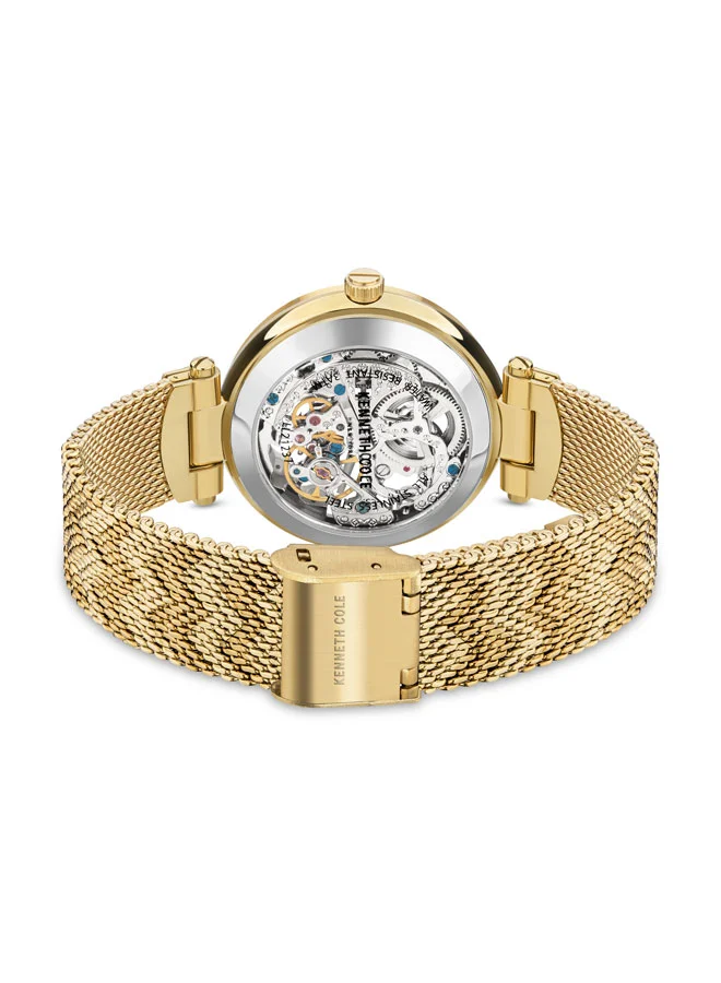 Kenneth Cole New York 34mm Automatic Women's Watch with Gold Stainless Steel Bracelet
