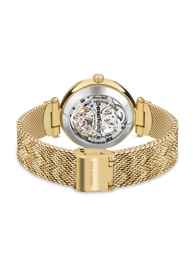 Kenneth Cole New York 34mm Automatic Women's Watch with Gold Stainless Steel Bracelet  - Image 3