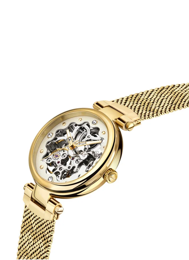 كينيث كول نيو يورك Kenneth Cole New York 34mm Automatic Women's Watch with White Dial & Gold Stainless Steel Bracelet
