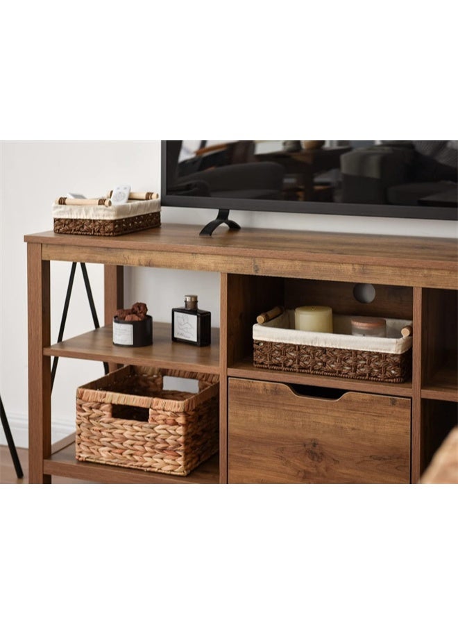 Set of 2 Small Wicker Baskets for Shelves, for Organizing with Natural Fiber Liner, Toilet Storage, Toilet Tank Top, Brown - Image 2