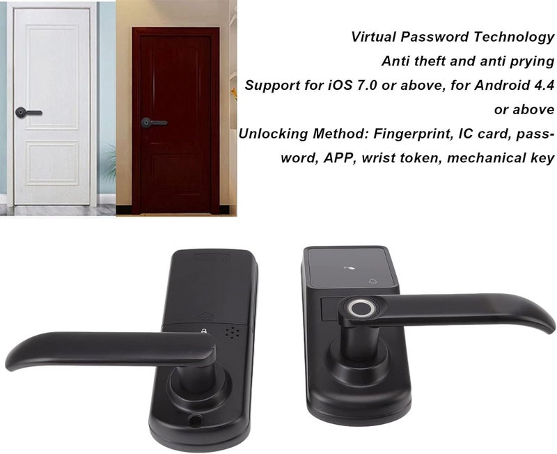 قفل باب ذكي بلوحة مفاتيح من Marhynchus Smart Keypad، قفل دخول بدون مفتاح يجمع بين 6 وظائف في جهاز واحد، مع دعم تطبيق لوحة مفاتيح بصمة الإصبع عبر البلوتوث للاستخدام في المنازل والشقق والمكاتب. - Image 3