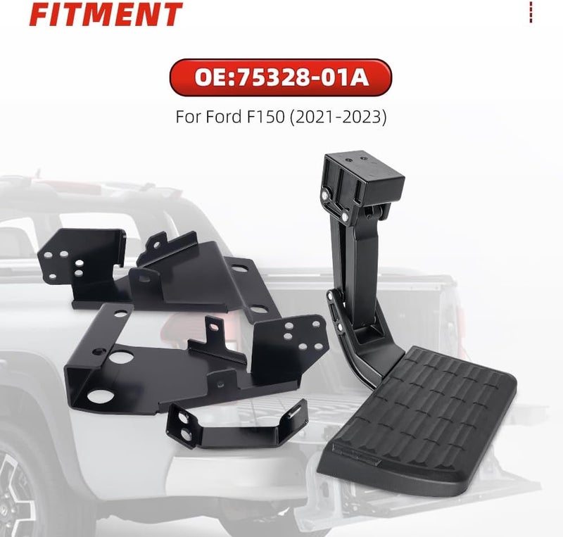 Aurorasters Rear Bed Step Bumper Steps for 2021-2023 Ford F150 - Image 2