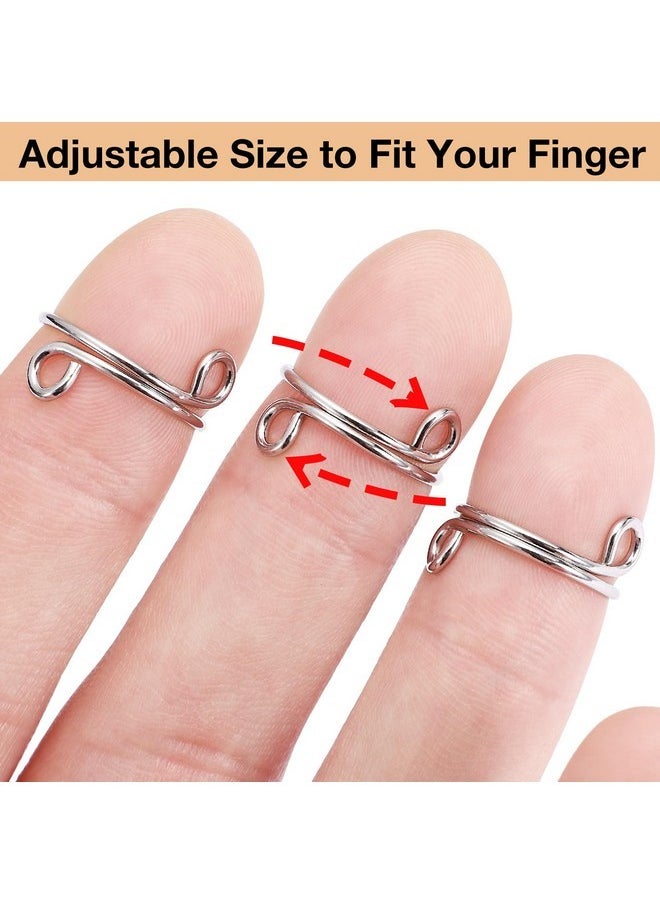 Noverlife - 10Pcs Wudu Nail Rings For Acrylic Nails, Size Adjustable Fingernail Rings No Adhesive, Reusable Halal Nail Ring Set, Daily Wear Non-Tarnish, Silver Metal Ring For Press On Nails With No Glue - Image 1