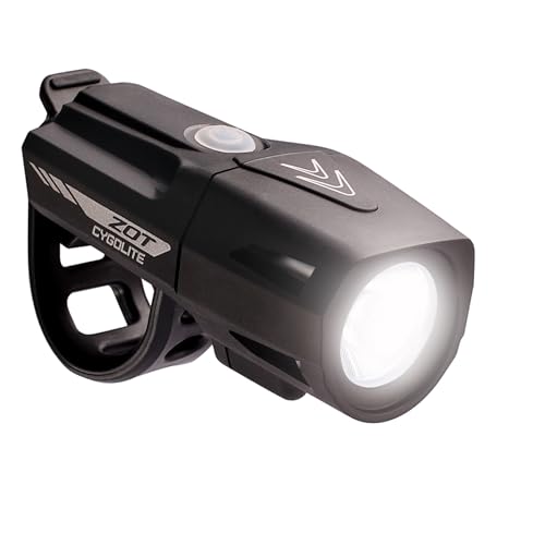 Cygolite Zot– 450 Lumen Bike Light– 5 Night & 2 Daytime Modes– Sleek Durable Design– IP67 Waterproof– Sturdy Flexible Mount– USB Rechargeable Headlight– for Road & Commuter Bicycles,Black,Compact - Image 1
