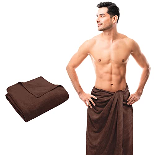 Sassoon Venir Microfiber 1 Piece Men Bath Towel 450 GSM (70x145cm, Cocoa Color) Ultra Soft Material, Towel for Daily use - Image 1