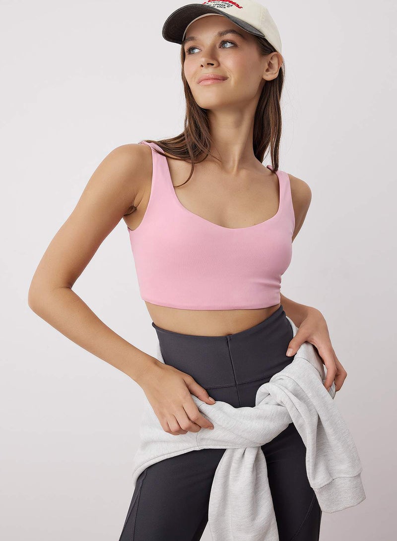 trendyol Pink Capless Knitted Sports Bra - Image 1