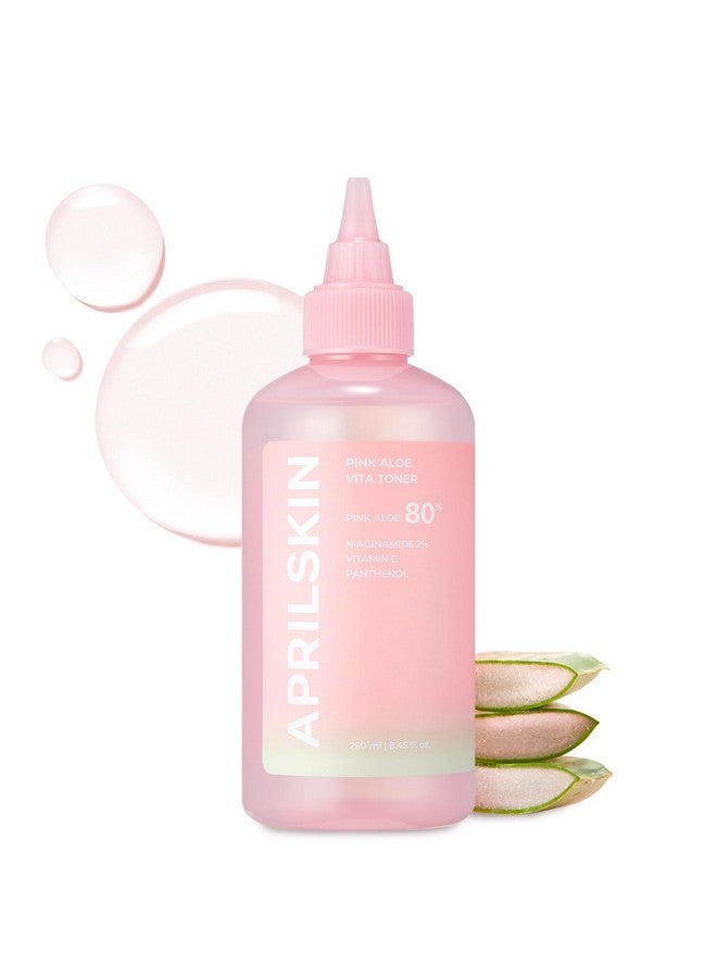 APRILSKIN Pink Aloe Vita Toner | Calms and Soothes Redness, Smoothens, and Controls Excess Sebum | 80% Pink Aloe Vera Water | Hydrating, Non-Sticky | Clean & Vegan Korean Skin Care (8.45 fl.oz) - Image 1