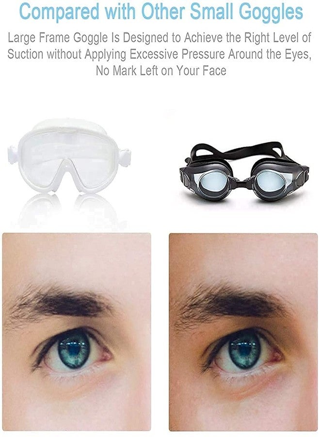 Overa Swimming Goggles, Large Frame Wide View Pool Goggles Anti Fog No Leaking Soft Silicone Seal for Adult Men Women, Transparent - Image 4