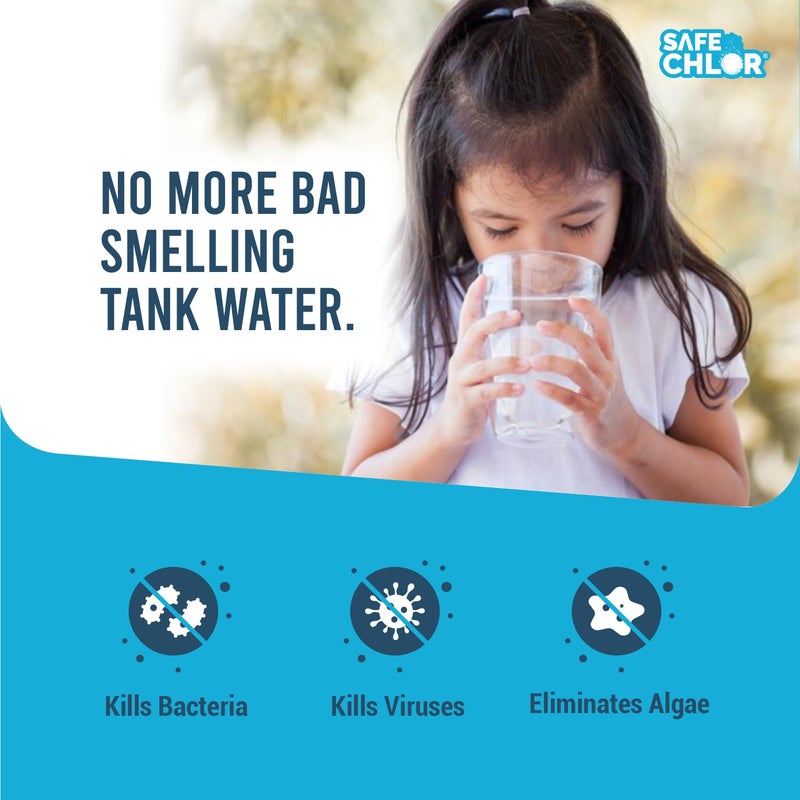 Safe Chlor 1000 لتر | أقراص الكلور لخزانات المياه سعة 1000 لتر | خزانات علوية وتحت أرضية | أقراص تنقية المياه | قرص واحد لمعالجة 1000 لتر | عبوة تحتوي على 30 قرصًا لـ 30000 لتر - Image 2