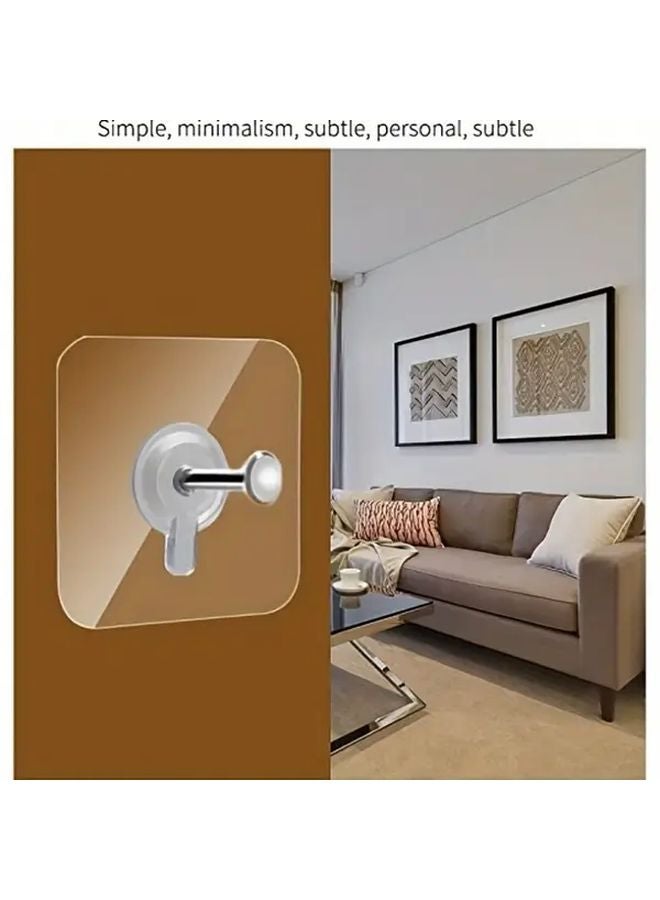 10pcs Heavy Duty Self Adhesive Wall Hooks 13lb Max Load No Drill Installation - Image 5