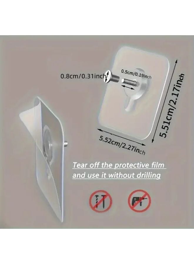 10pcs Heavy Duty Self Adhesive Wall Hooks 13lb Max Load No Drill Installation - Image 3