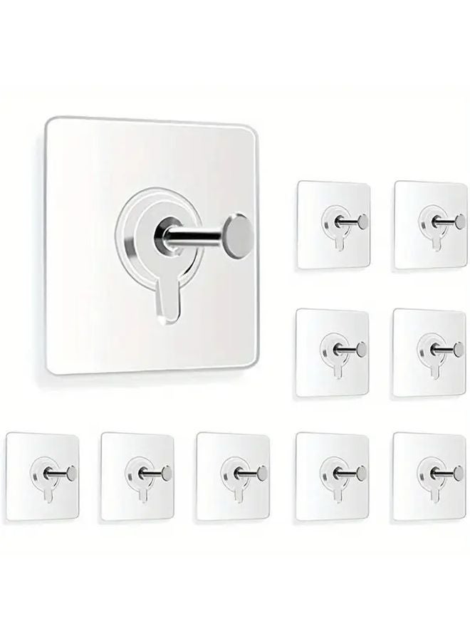 10pcs Heavy Duty Self Adhesive Wall Hooks 13lb Max Load No Drill Installation - Image 2