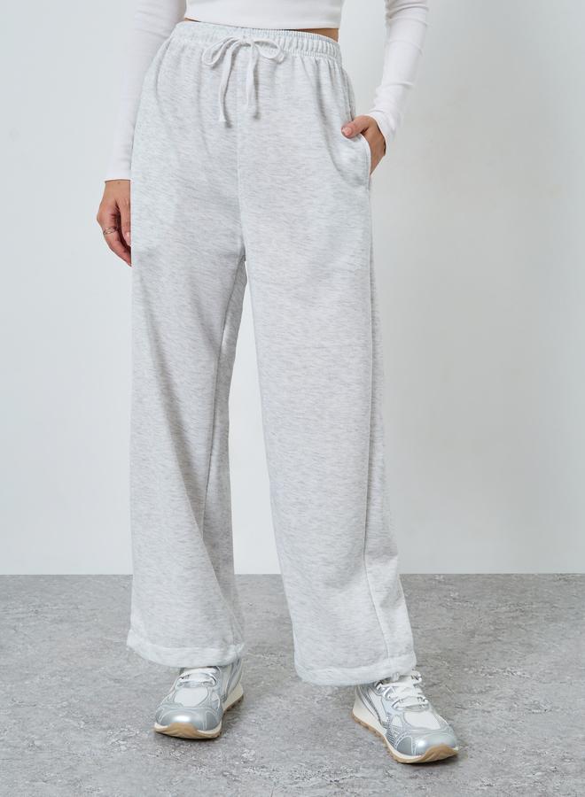 Styli Women Grey Solid Drawstring Waist Loose Fit Joggers - Image 2