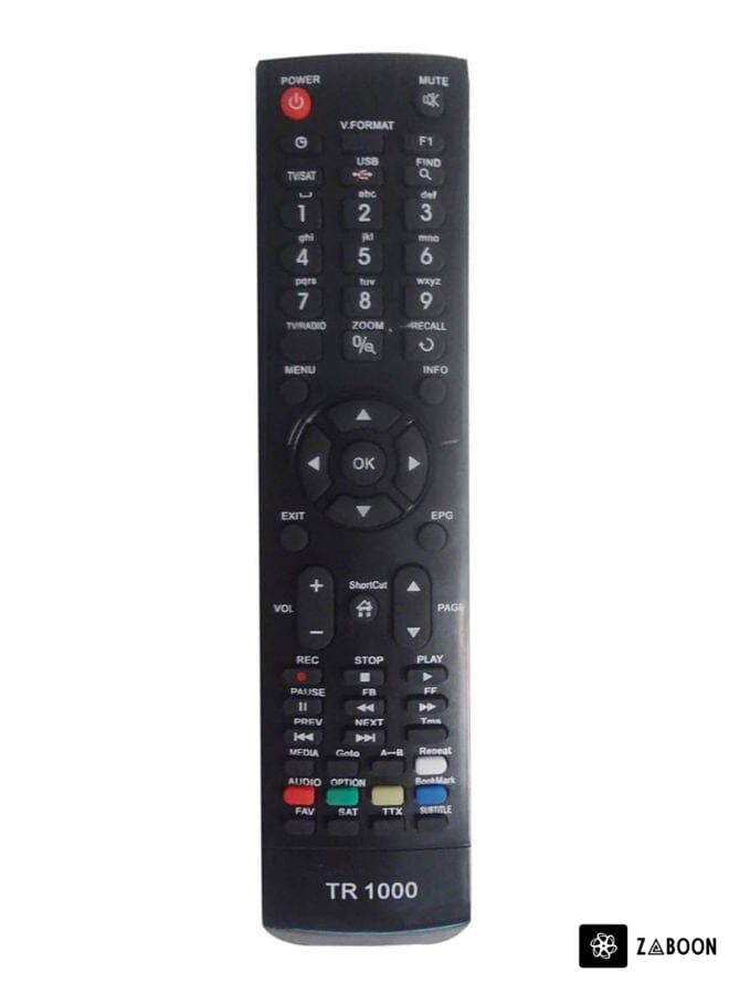 Zaboon Remote Control  For Truman 1000 Hd Mini Receiver Black