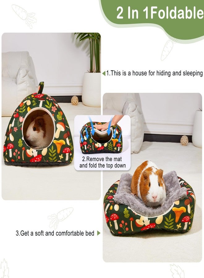 Glittme 2-Pack Guinea Pig Hideout, Polyester Mushrooms Washable House with Non-Slip Bottom for Pets - Image 3
