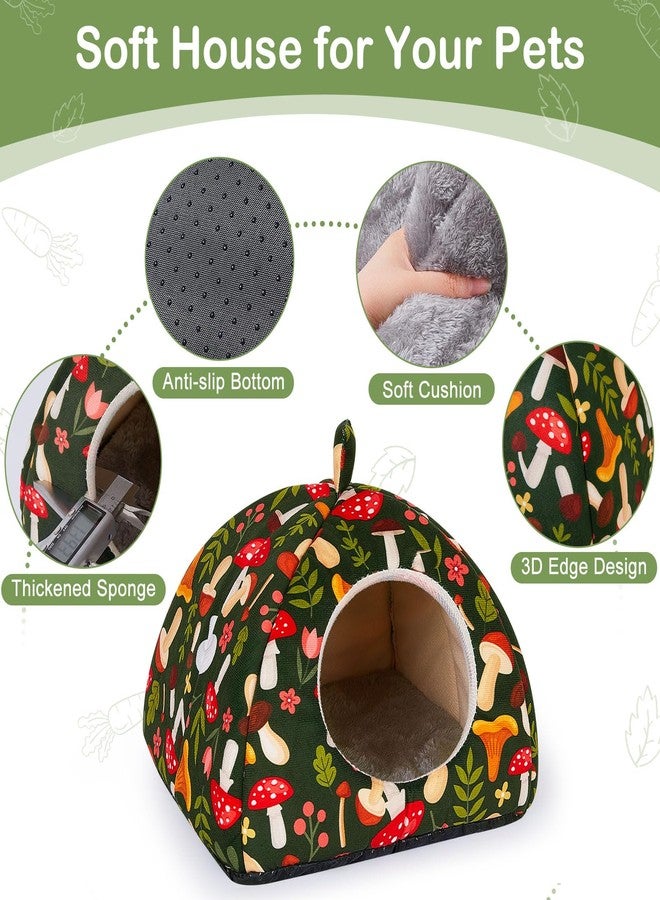 Glittme 2-Pack Guinea Pig Hideout, Polyester Mushrooms Washable House with Non-Slip Bottom for Pets - Image 4