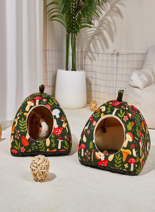 Glittme 2-Pack Guinea Pig Hideout, Polyester Mushrooms Washable House with Non-Slip Bottom for Pets - Image 2