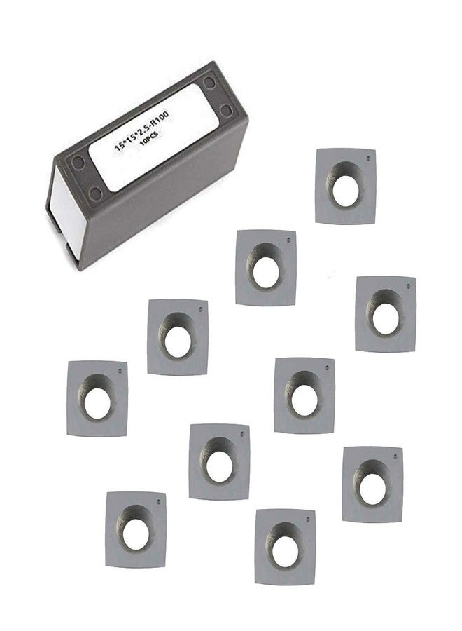 JTEX 15mmx15mmx2.5mm R100 4" Radius Carbide Inserts Cutters For Byrd Shelix Cutterheads For Dewalt DW735 DW735X, Grizzly H9893 H7354-10 Pack - Image 1