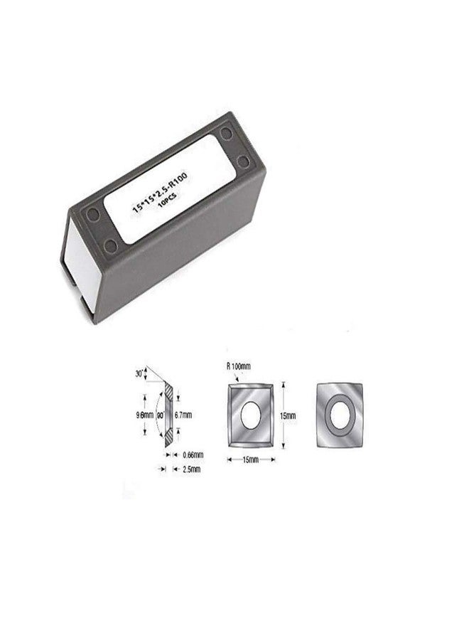 JTEX 15mmx15mmx2.5mm R100 4" Radius Carbide Inserts Cutters For Byrd Shelix Cutterheads For Dewalt DW735 DW735X, Grizzly H9893 H7354-10 Pack - Image 2