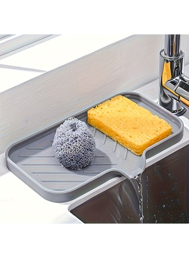 HOMESTAR [1PC Non-Slip Soap Tray Holder] 1PC Silicone Soap Tray Holder - Non-Slip, Easy Clean, Space-Saving Kitchen Sink Tray Organizer For Soap, Sponges, And More - Durable, Heat-Resistant, And Dishwasher Safe - Image 1